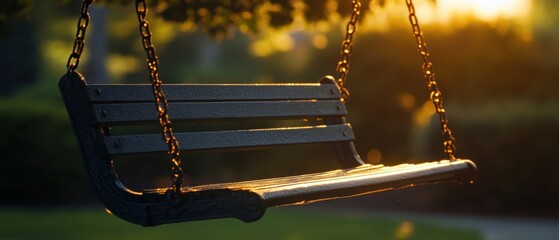 Porch swing creaking in balmy evening breeze