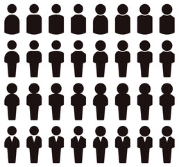 様々なの人アイコンのベクターイラストセット