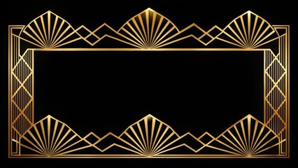 Elegant gold art deco divider perfect for 1920s themed designs, elegant, gold, art deco, divider, 1920s, themed, vintage