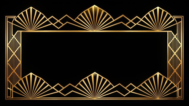 Elegant gold art deco divider perfect for 1920s themed designs, elegant, gold, art deco, divider, 1920s, themed, vintage