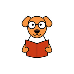 dog with book