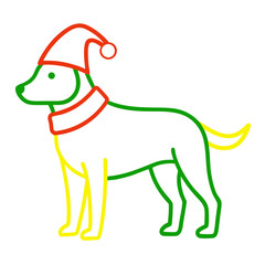 dog with christmas gift