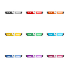 Fototapeta premium Scoreboard versus team A vs team B icon isolated on white background. Set icons colorful