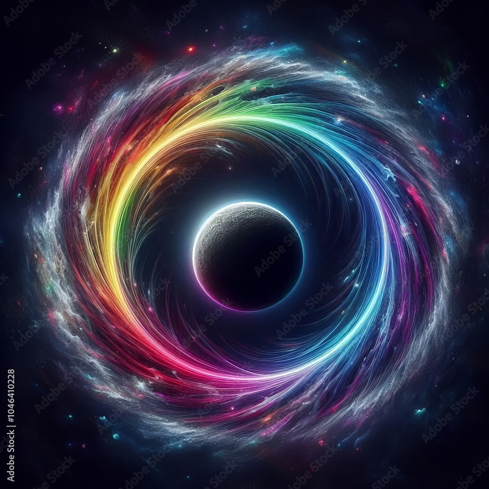 Poster fractal burst background featuring a vibrant swirl of colors with energy and motion, creating an abs