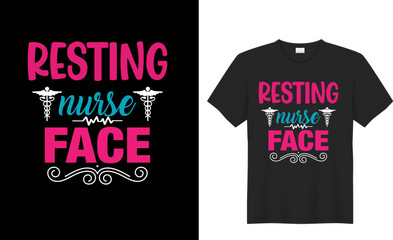 Fototapeta premium resting nurse face t shirt design