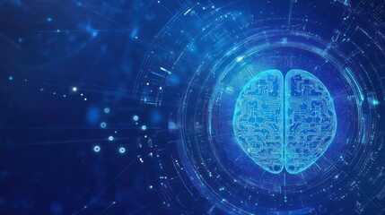 Obraz premium Digital Brain - AI and Technology