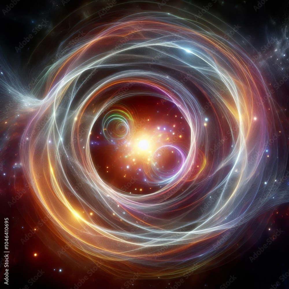 Poster fractal burst background featuring a vibrant swirl of colors with energy and motion, creating an abs