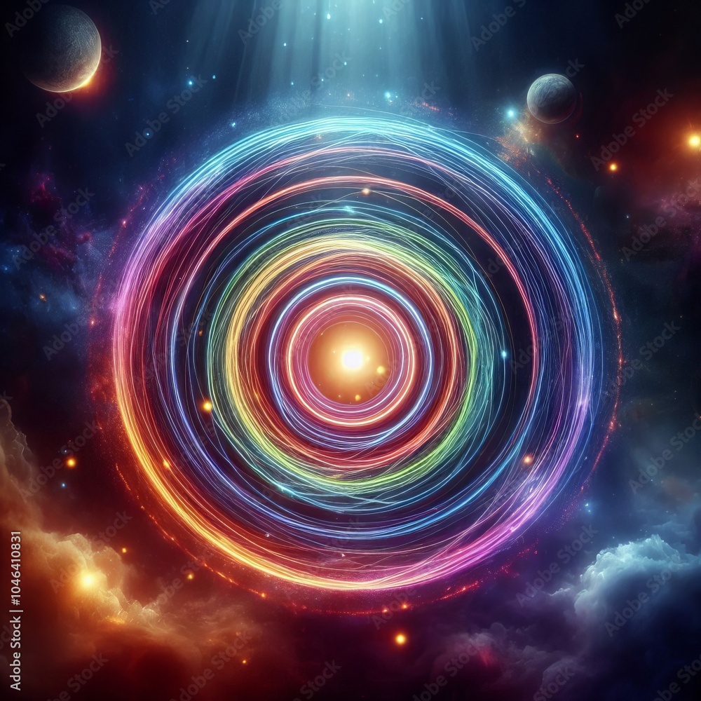 Aufkleber a colorful spiral galaxy background featuring vibrant swirls of light and energy in space, creating 