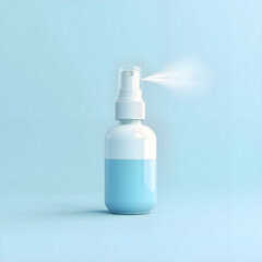 Winter nasal spray in blue bottle.