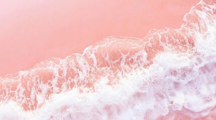 Fototapeta premium Photo of, Pink background with abstract waves and seafoam for design, banner template