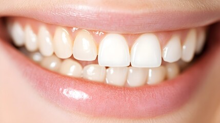 Fototapeta premium Social media post showing immediate teeth whitening results, featuring stained teeth on the left and a glowing, white smile on the right after in-office treatment