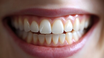 Obraz premium Close-up of a patient's teeth before orthodontic treatment with visible misalignment, and the after shot showcasing straight, well-aligned teeth