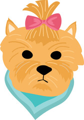 Vector illustration of a cartoon dog face.