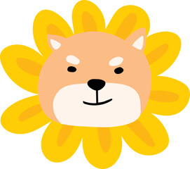 Vector illustration of a cartoon dog face.