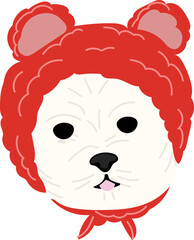 Vector illustration of a cartoon dog face.