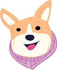 Vector illustration of a cartoon dog face.