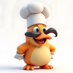 Fototapeta premium Smiling Cartoon Chef with Mustache
