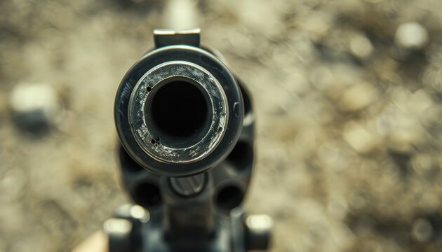 Close up image of a shotgun target Concept of gun control emphasized Shallow depth of field