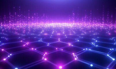 Obraz premium Abstract background with glowing lights hexagon