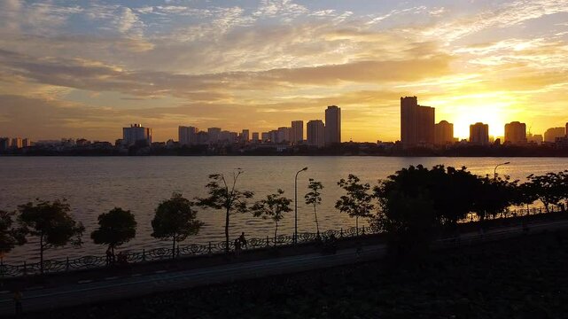 Drone Vietnam - Hanoi, West Lake - Sunset_3