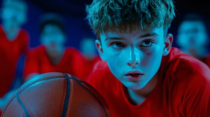 Youth basketball team practicing drills under the guidance of a coach high detail clean sharp focus ultra HD