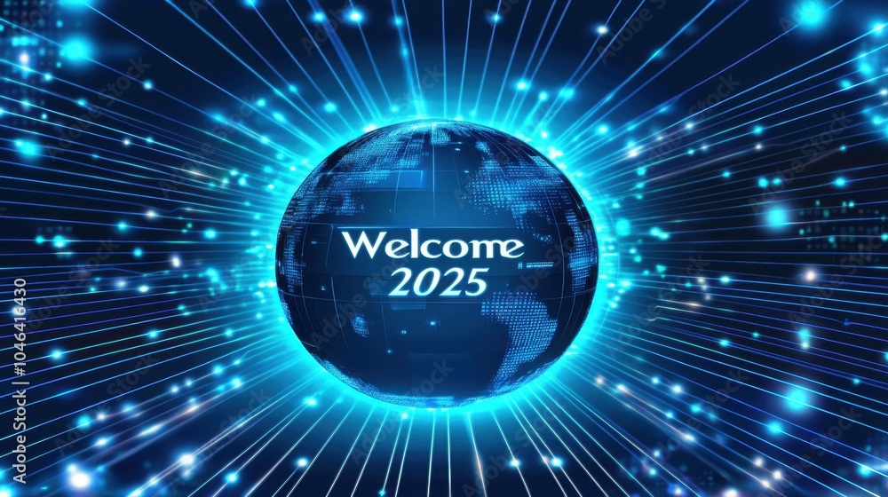 Poster a futuristic digital globe with 