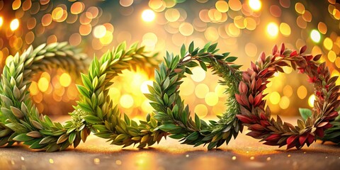 Elegant Long Exposure of Laurel Wreath Collection for Jubilee Years Celebrations, Festivities, Awards, and Honors, Symbolizing Victory, Achievement, and Tradition in Timeless Design