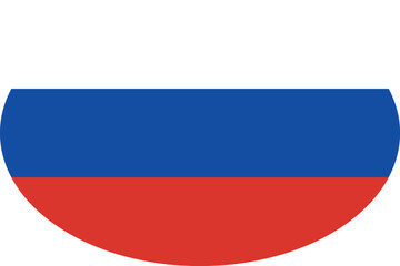 Oval shaped national flag of the European country of RUSSIA