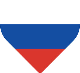 Fototapeta premium Heart shaped national flag of the European country of RUSSIA
