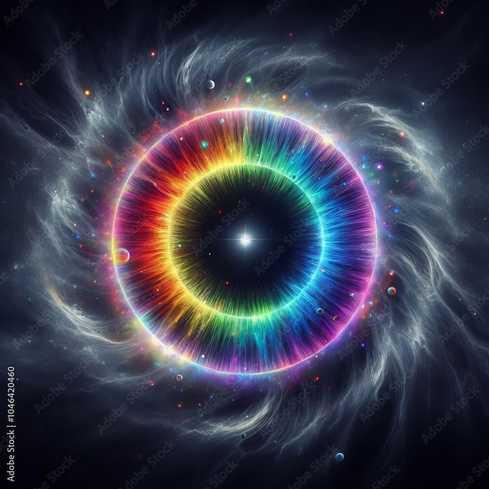 Aufkleber a colorful spiral galaxy background featuring vibrant swirls of light and energy in space, creating 