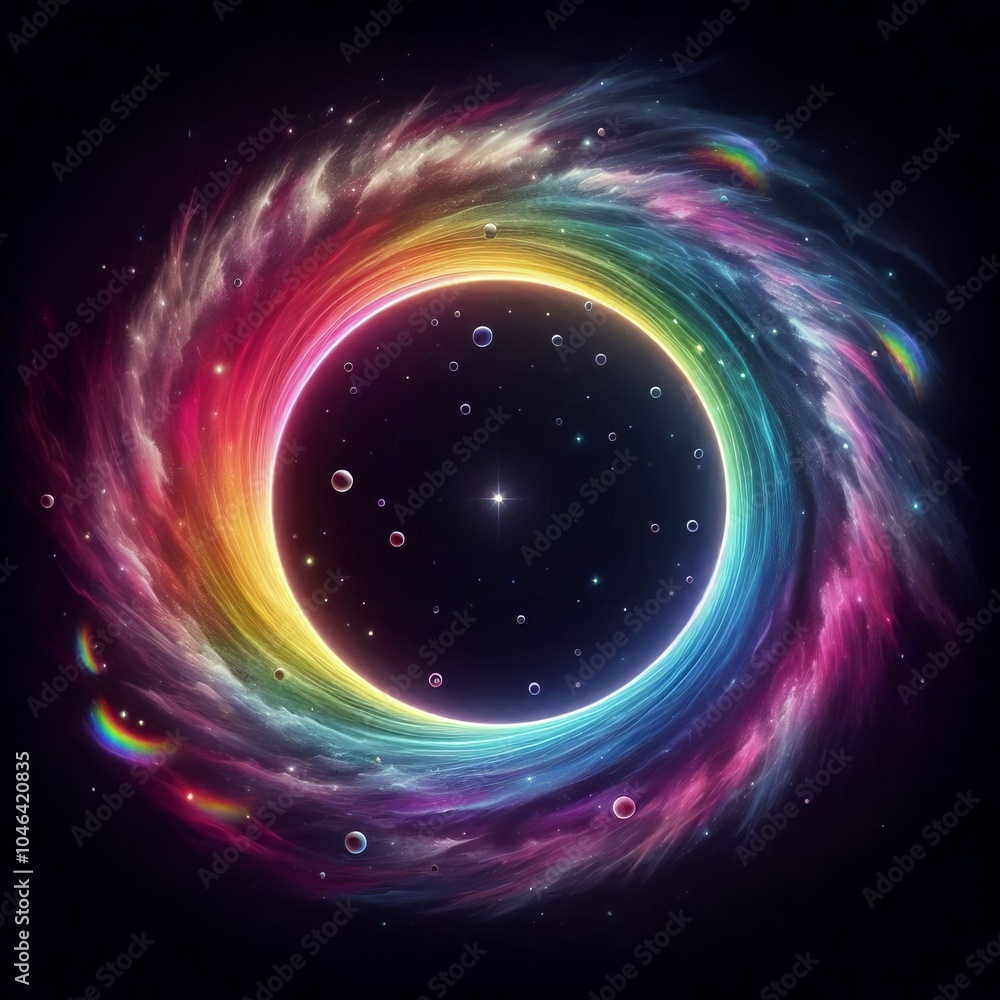 Poster fractal burst background featuring a vibrant swirl of colors with energy and motion, creating an abs
