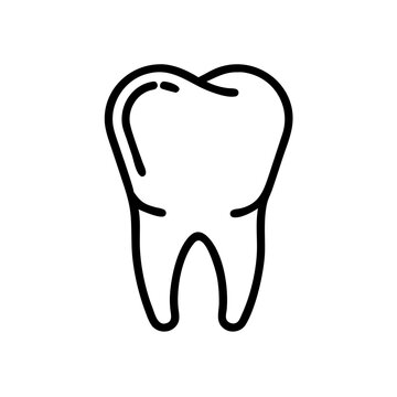 Simple Tooth Icon in Minimalist Outline Design