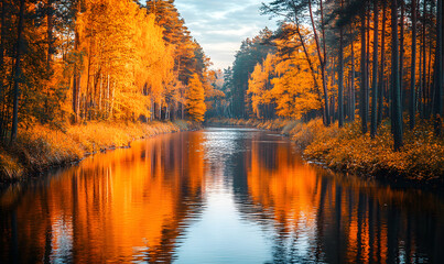 Obraz premium Spectacular Nature and Scenic Wonders: Golden Hour Sunsets, Lush Forests, Tranquil Beaches, and Vibrant Fields of Flowers in Stunning Views