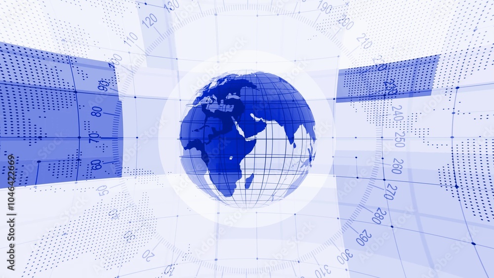 Poster abstract digital globe with grid patterns
