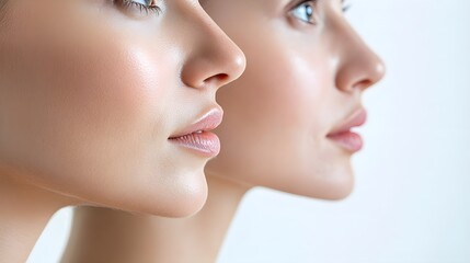Visual post comparing non-surgical anti-aging treatments and facelift, featuring before-and-after images of skin firmness and smoothness, High Detail, Bright Lighting