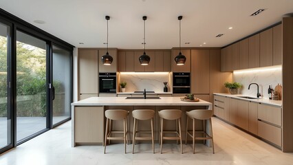 Modern Luxurious and Minimalist Kitchen Design with Expansive Views