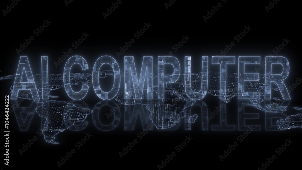 Poster ai computer text technology earth map