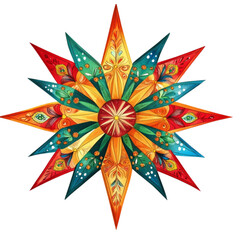 Festive Philippine Christmas parol lantern illustration, isolated in white 