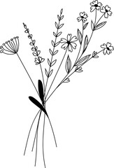 Flower doodle illustrati on white background.