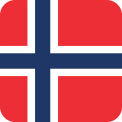 Button shaped national flag of the European country of NORWAY