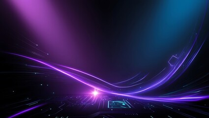 Abstract purple and blue futuristic technology background. Generative Ai.