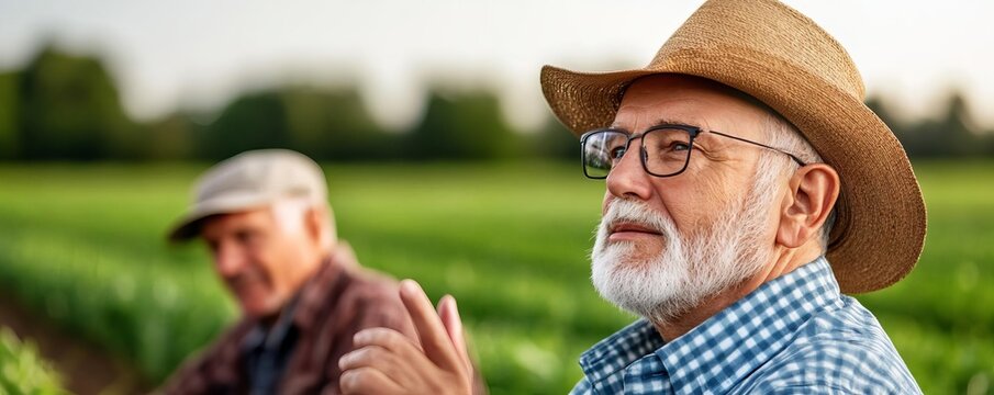 Seniors attending a local farmers' association, discussing crops
