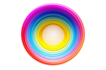 Vibrant Rainbow Concentric Circles on a White Background