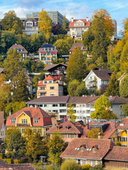 Bern, Switzerland, Swiss architecture, Bernese houses, European town, old town Bern, Bernese Oberland, Swiss capital, residential area, hillside homes, Switzerland city