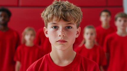 Youth basketball team practicing passing drills under the direction of their coach sharp focus ultra HD clean layout