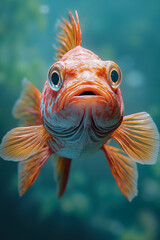 Fototapeta premium A close up of a fish with its mouth open in the water