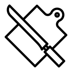 chopping board icon in outline style. Line art