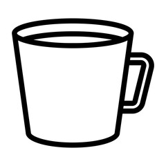 mug icon in outline style. Line art