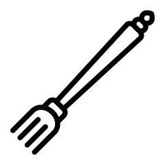 Naklejka premium Fork icon in outline style. Line art