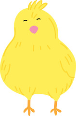 Cute chicken cartoon on white background. Vector illustration.